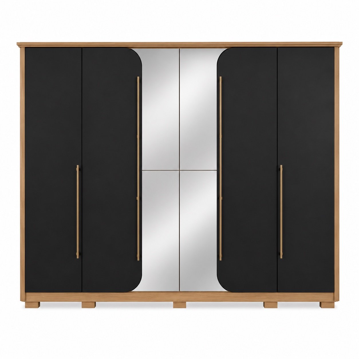 Guarda-Roupa Dubai 6 Portas e 6 Gavetas com Espelhos — Henn - Imagem 2