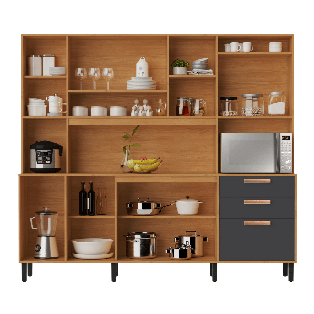 Kit de Cozinha Itatiaia Nápoles 220 cm — 8 portas e 3 gavetas - Imagem 2