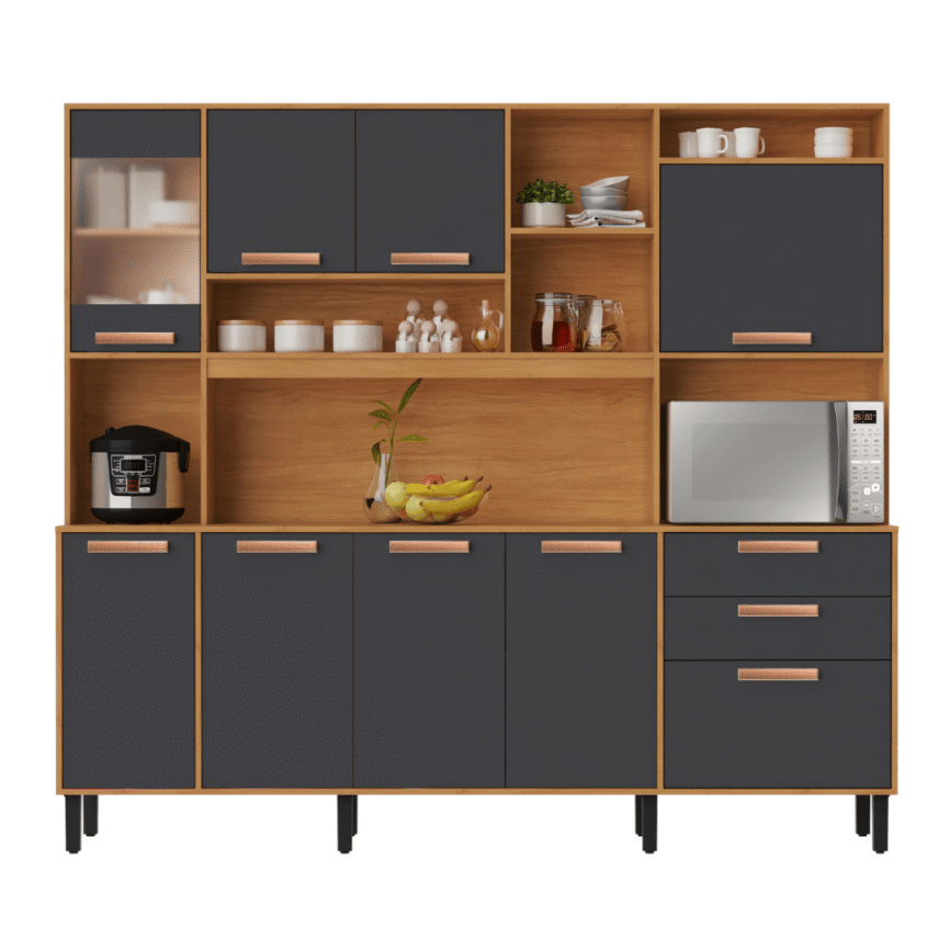 Kit de Cozinha Itatiaia Nápoles 220 cm — 8 portas e 3 gavetas