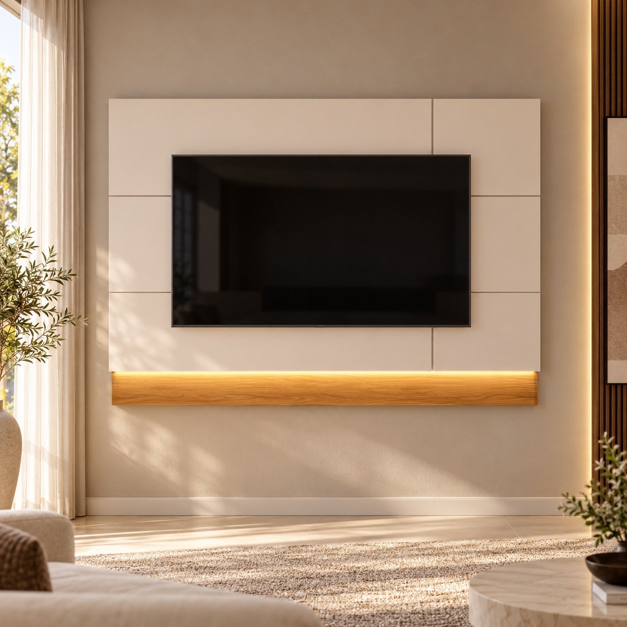 Painel Antares em sala decorada