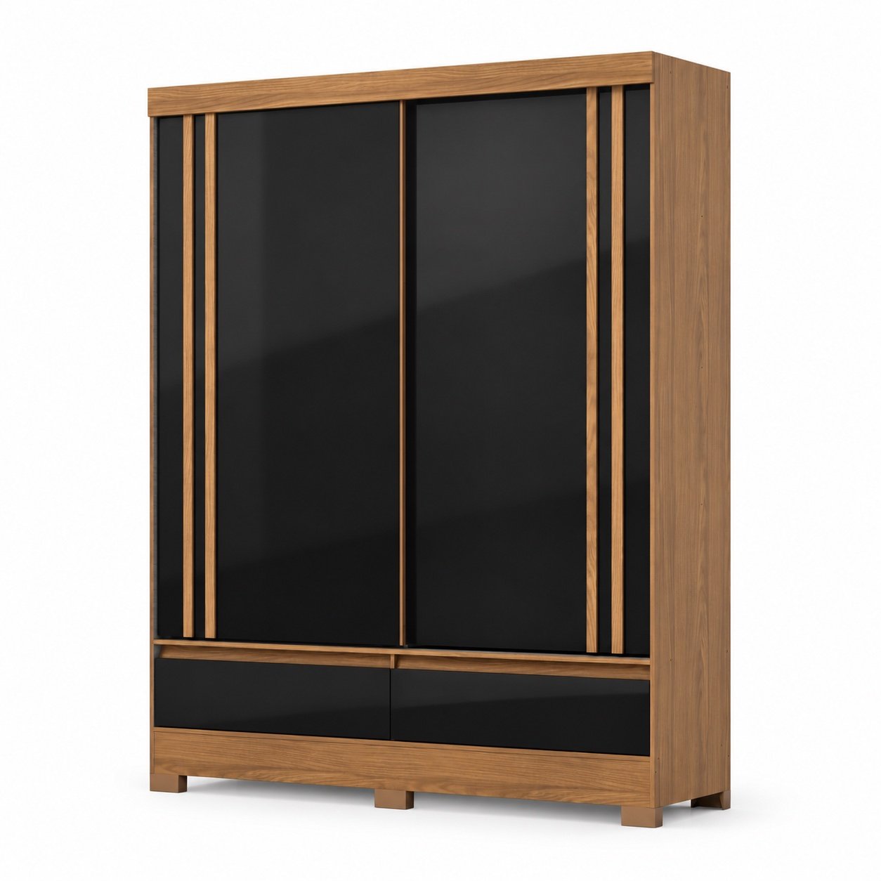 Guarda-roupa B373 Briz — Nature / Preto HP — sem espelho