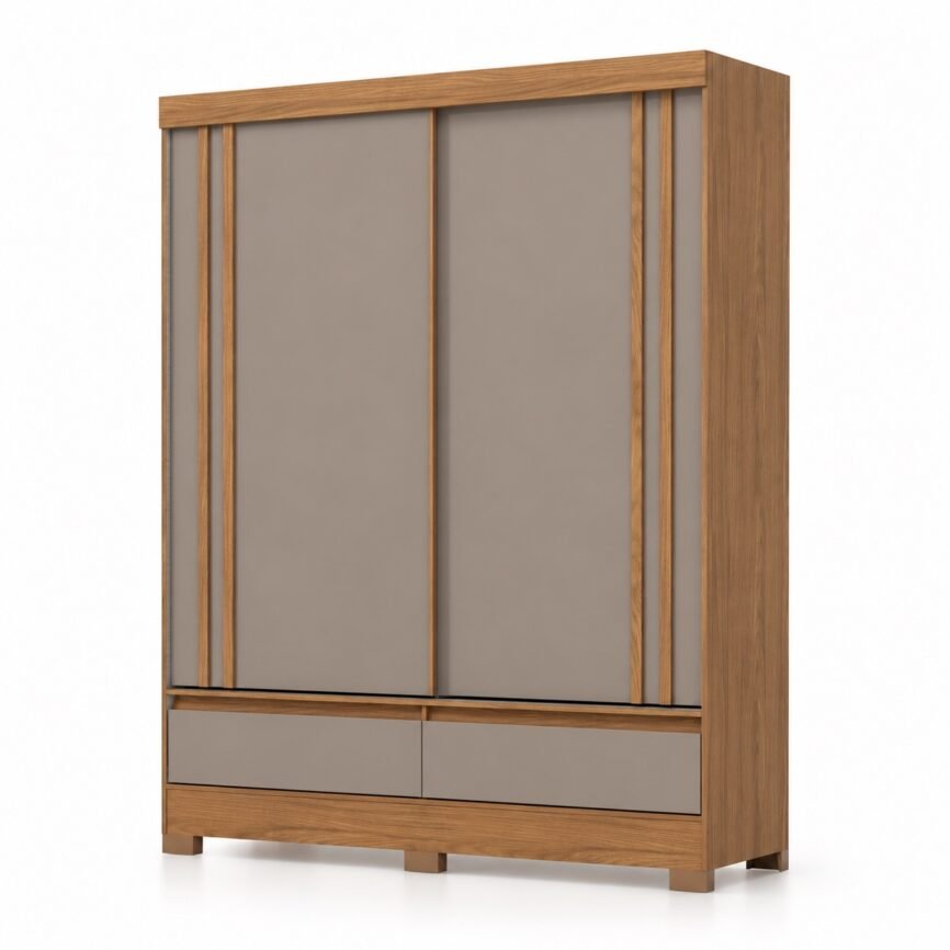 Guarda-roupa B373 Briz — Nature / Avelã — sem espelho