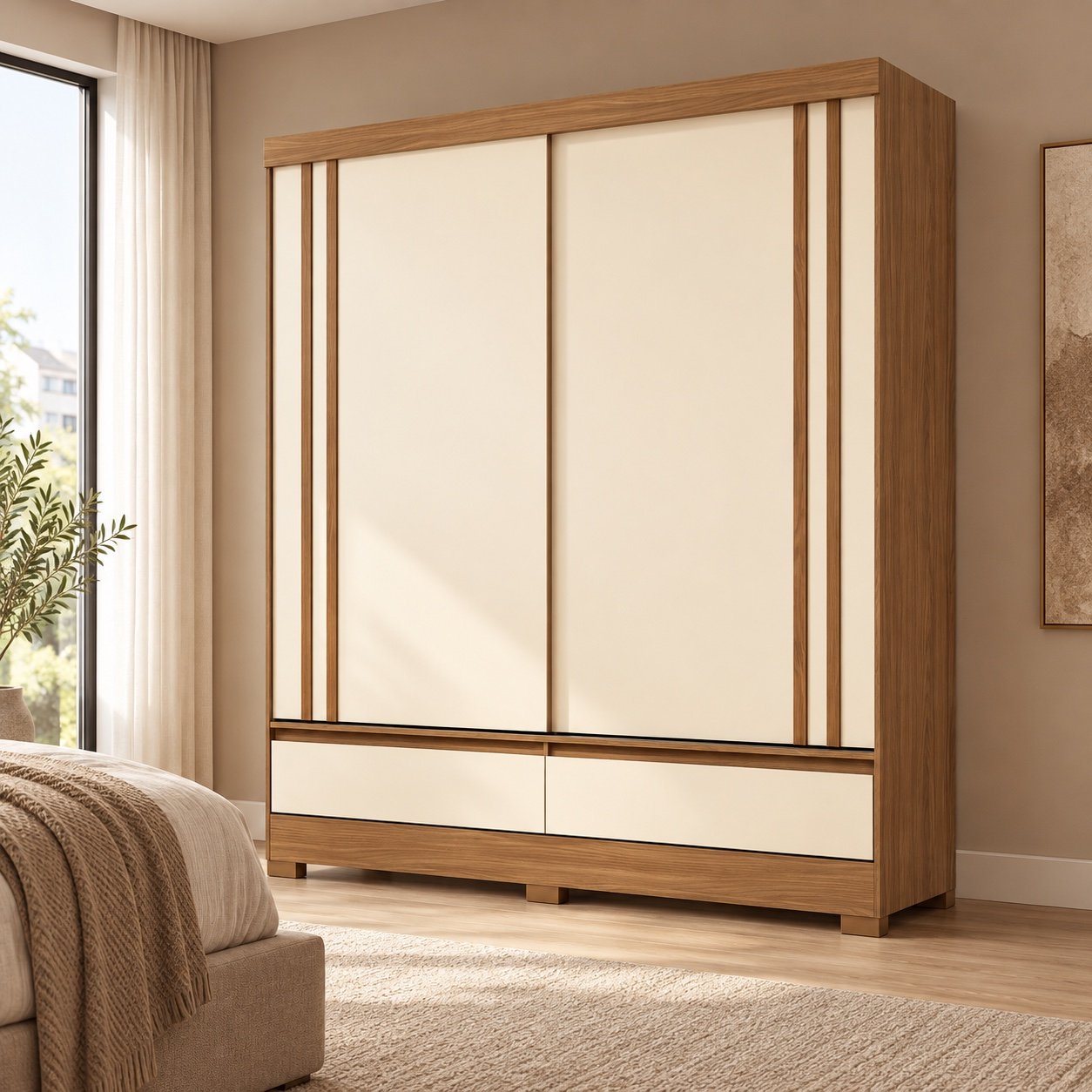 Guarda-roupa B373 em quarto decorado