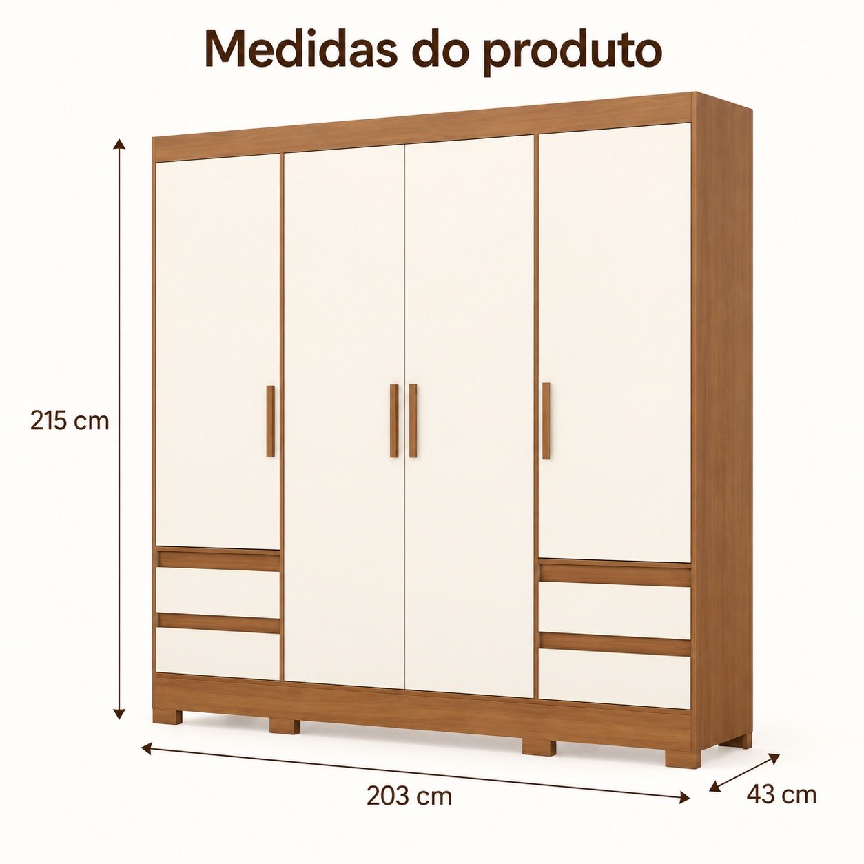 Guarda-Roupa B383 4 Portas e 4 Gavetas — Briz - Imagem 5