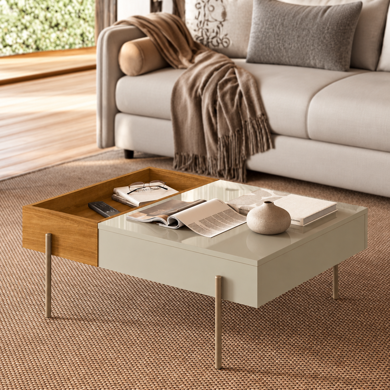 Mesa de Centro Leme em ambiente decorado