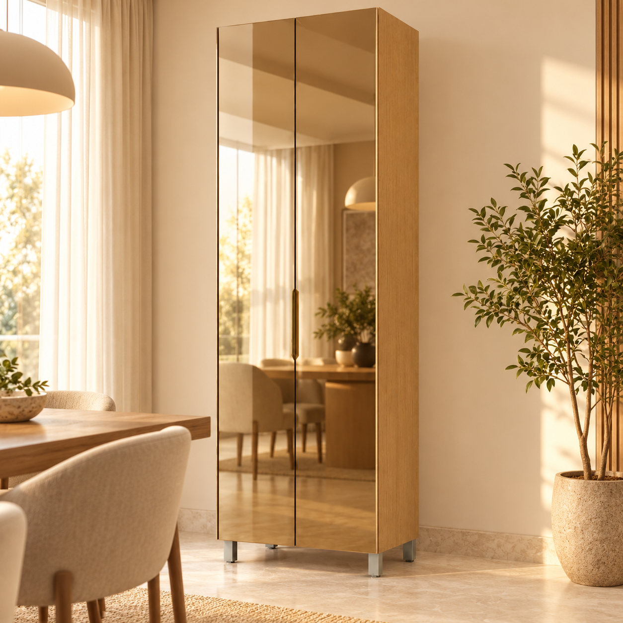 Cristaleira Nesher Multilinha 70 cm com Vidro Reflecta Bronze - Imagem 2