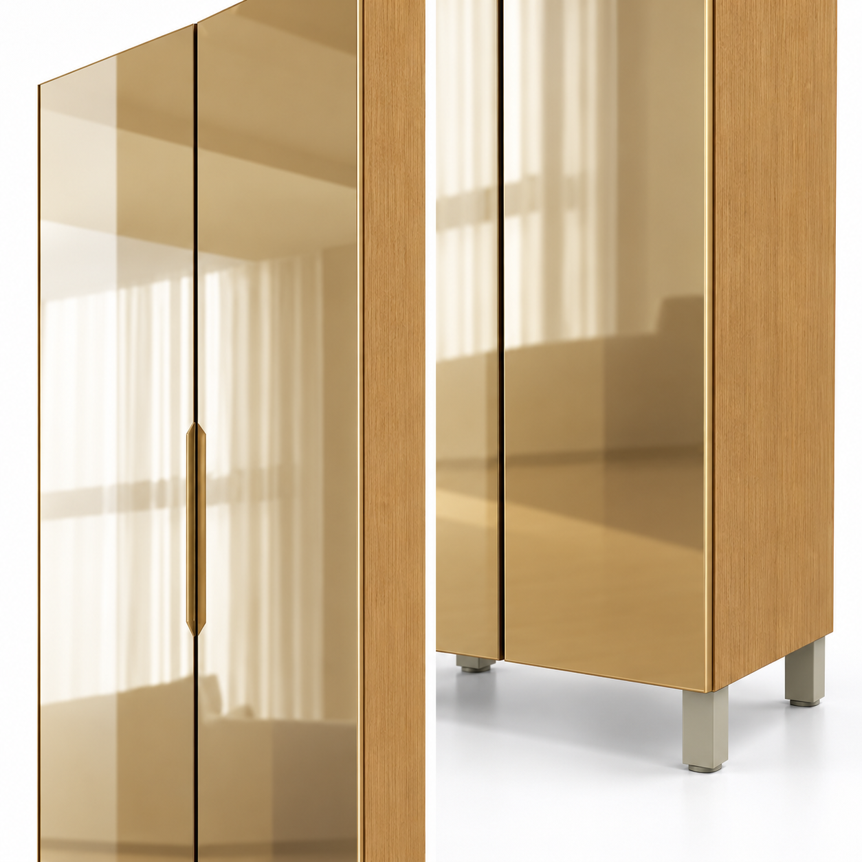 Cristaleira Nesher Multilinha 70 cm com Vidro Reflecta Bronze - Imagem 3