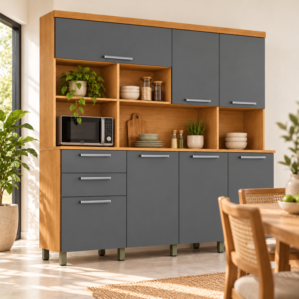 Kit de Cozinha Nesher Nobreza 210 cm — 100% MDF - Imagem 2