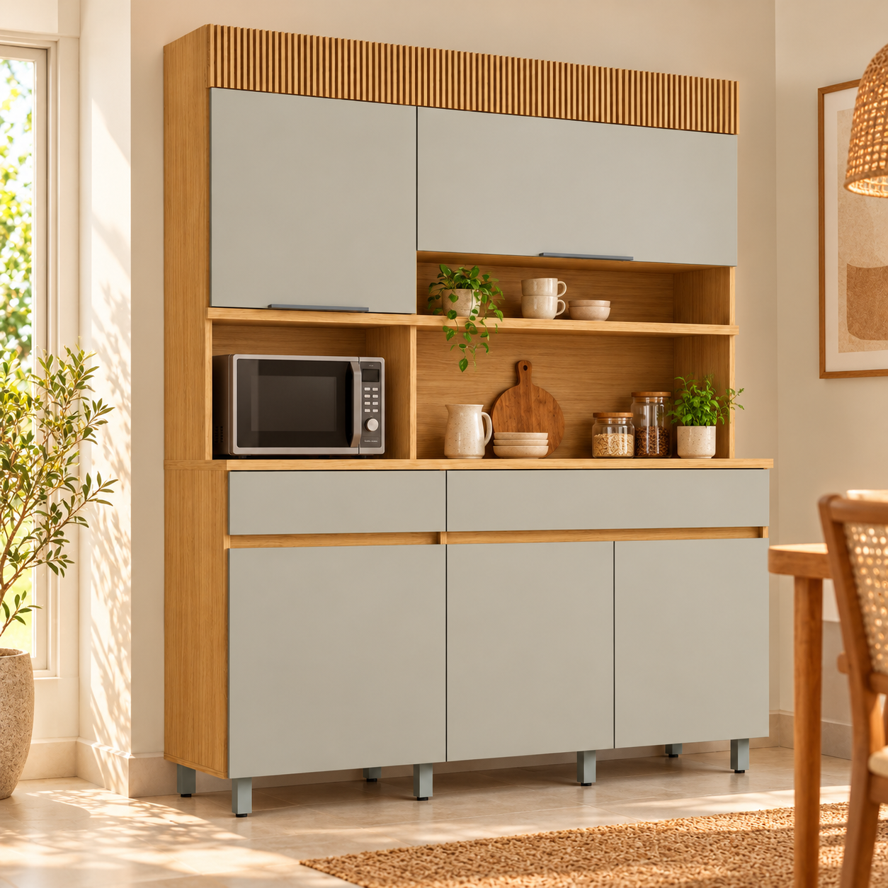 Kit de Cozinha Nesher Realeza 160 cm — 100% MDF - Imagem 2