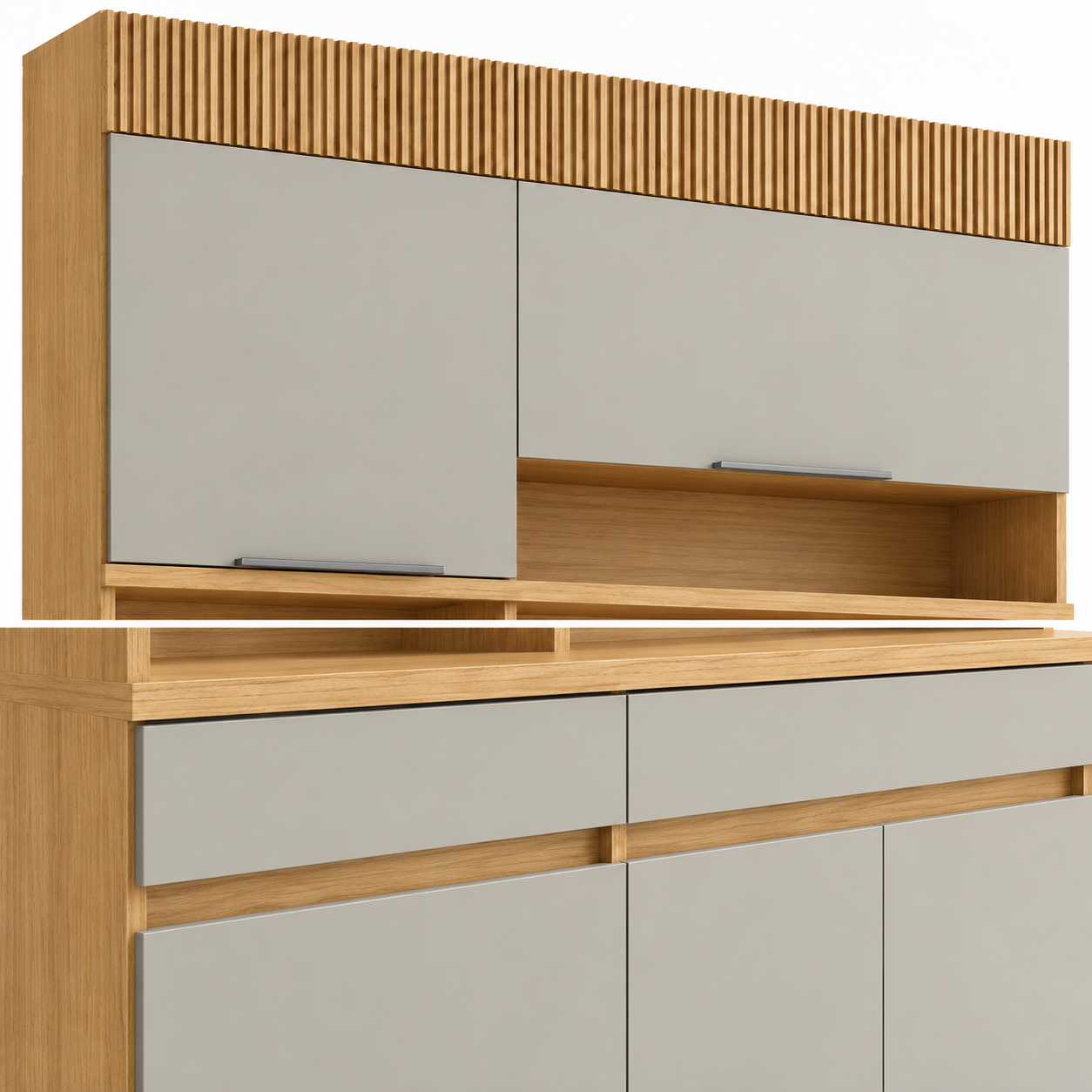 Kit de Cozinha Nesher Realeza 160 cm — 100% MDF - Imagem 3