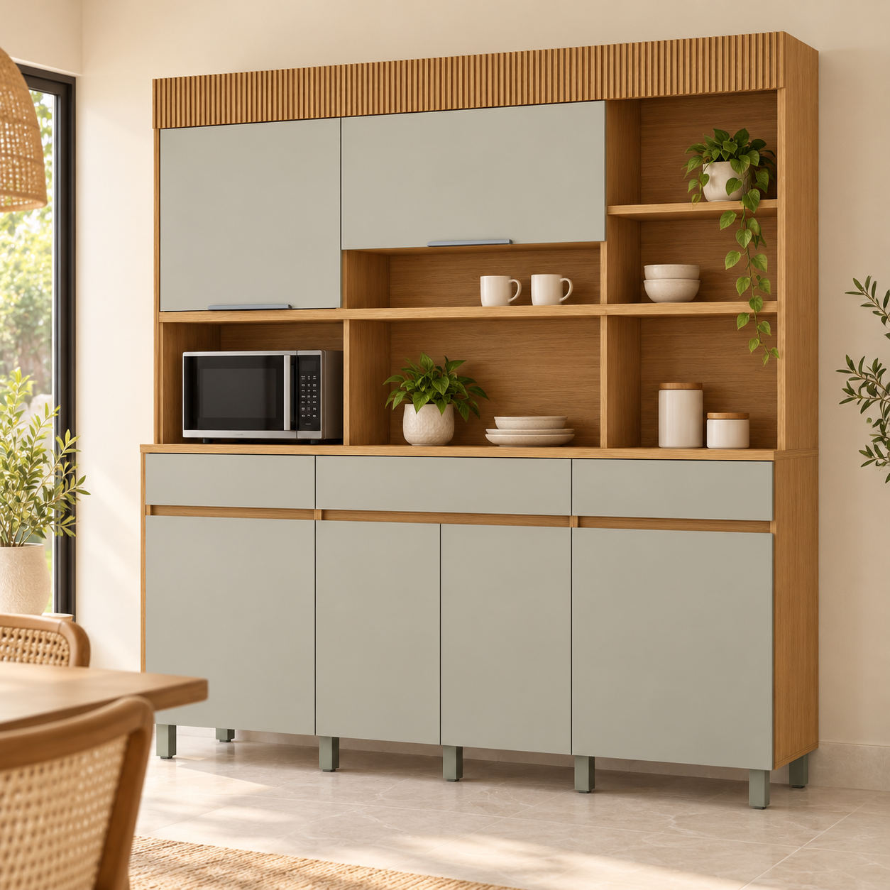 Kit de Cozinha Nesher Realeza 220 cm — 100% MDF - Imagem 2