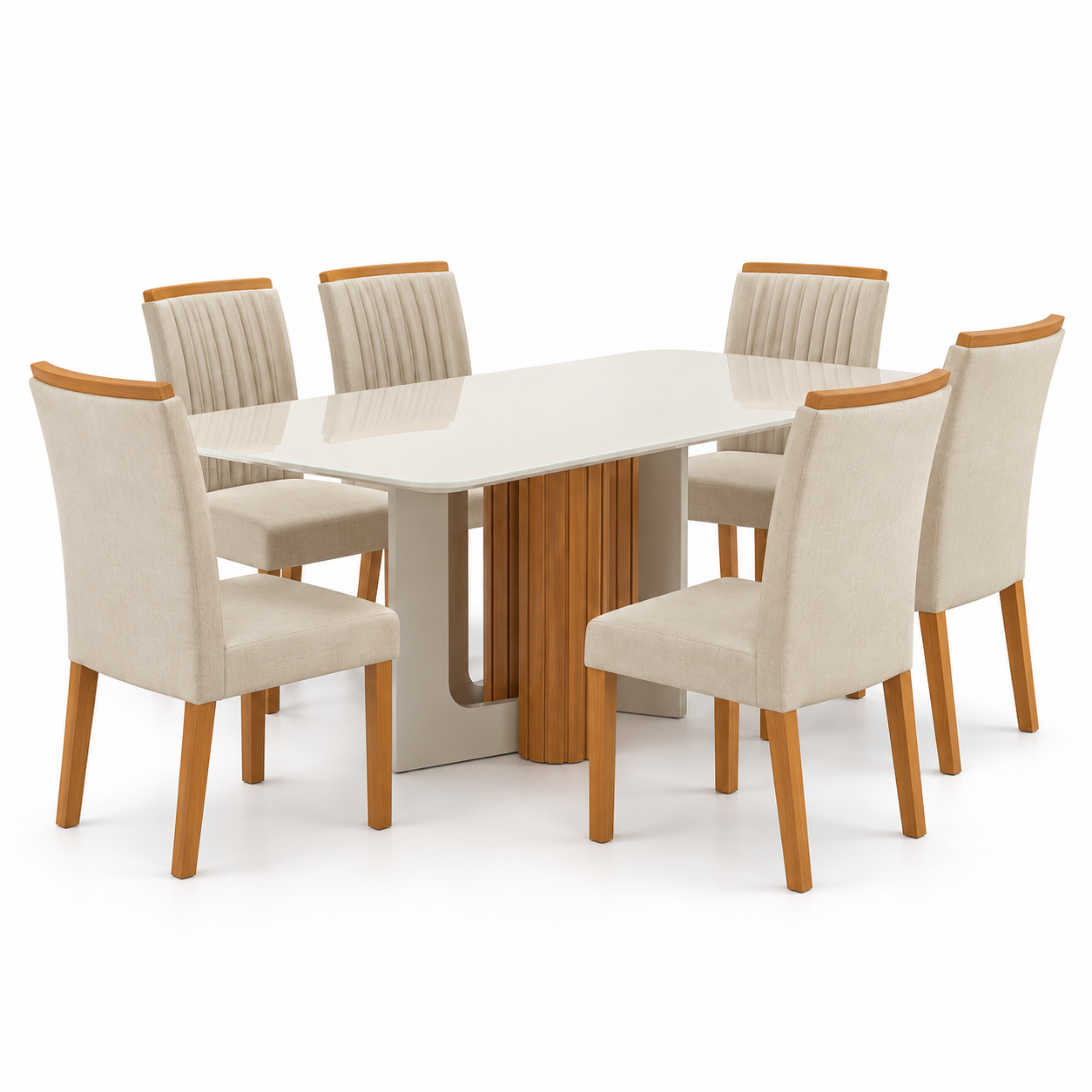 Conjunto de Jantar Sofia com Cadeiras Jade