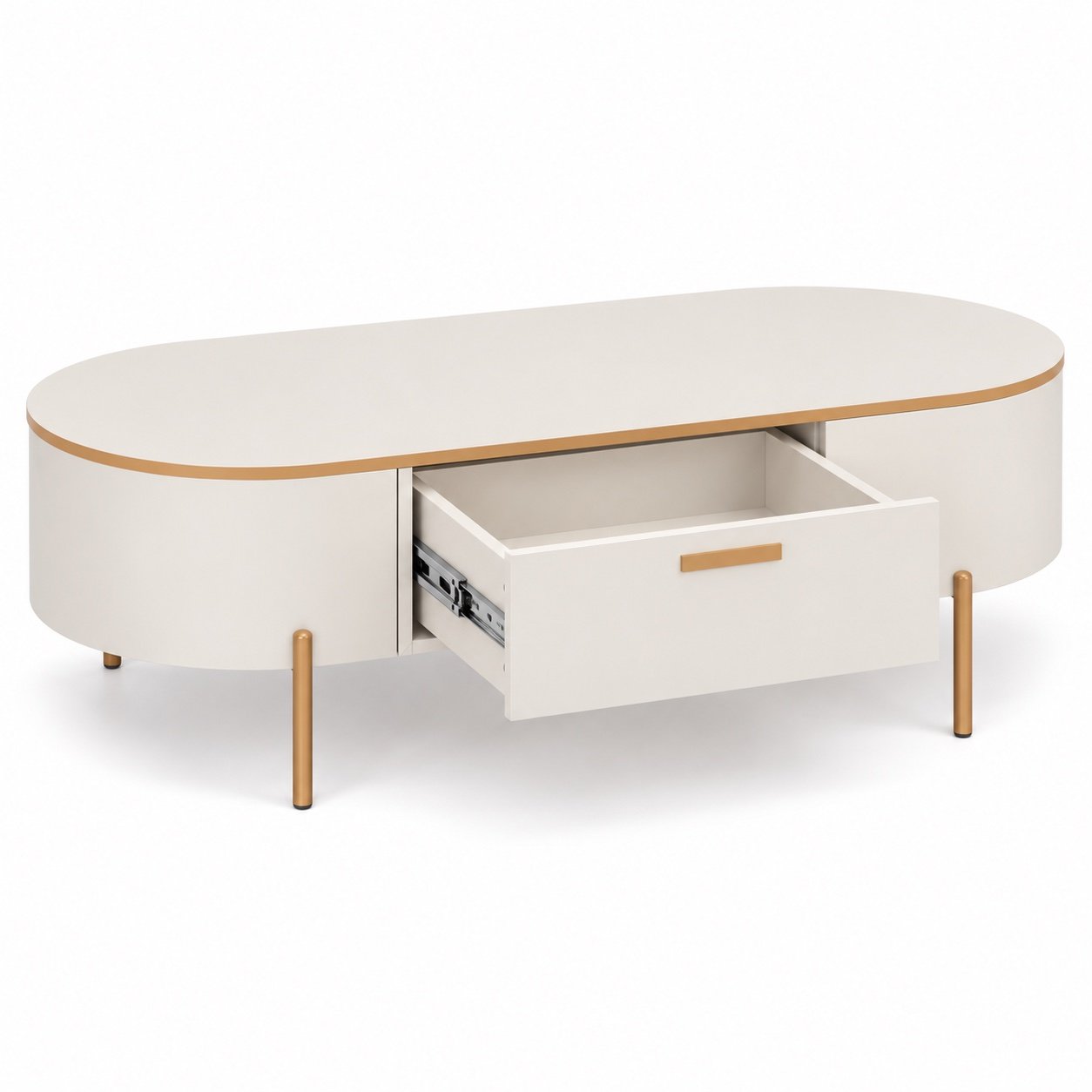 Mesa de Centro Celena com Gaveta Off White — DJ Móveis - Imagem 2