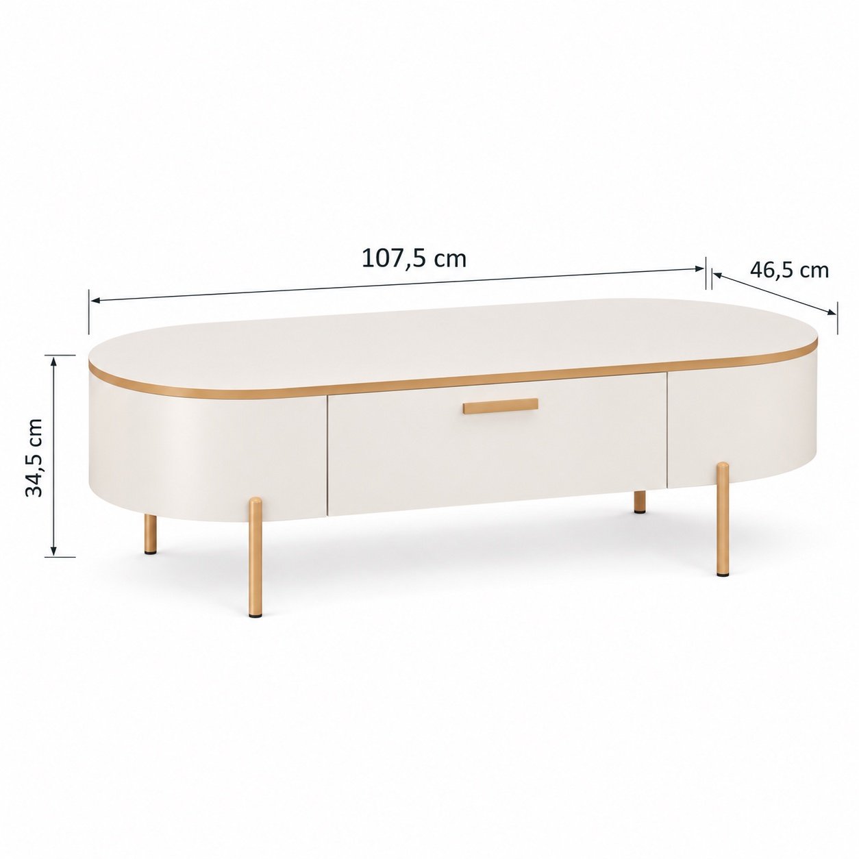 Mesa de Centro Celena com Gaveta Off White — DJ Móveis - Imagem 5