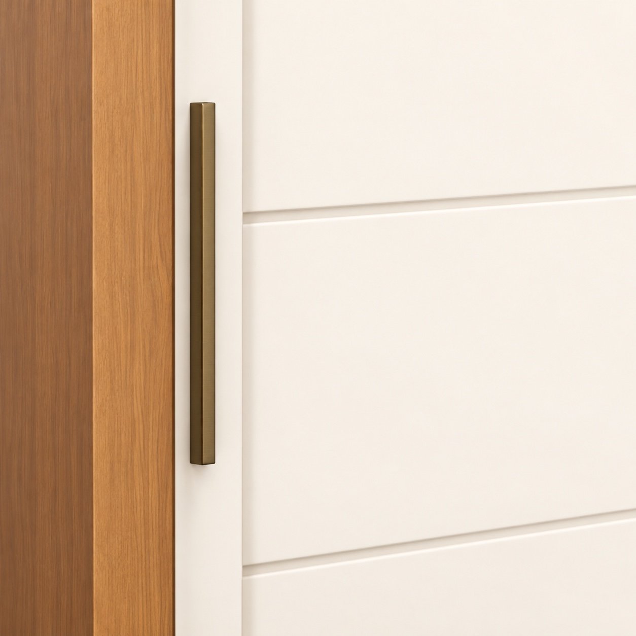 Palace — detalhe do puxador bronze e acabamento