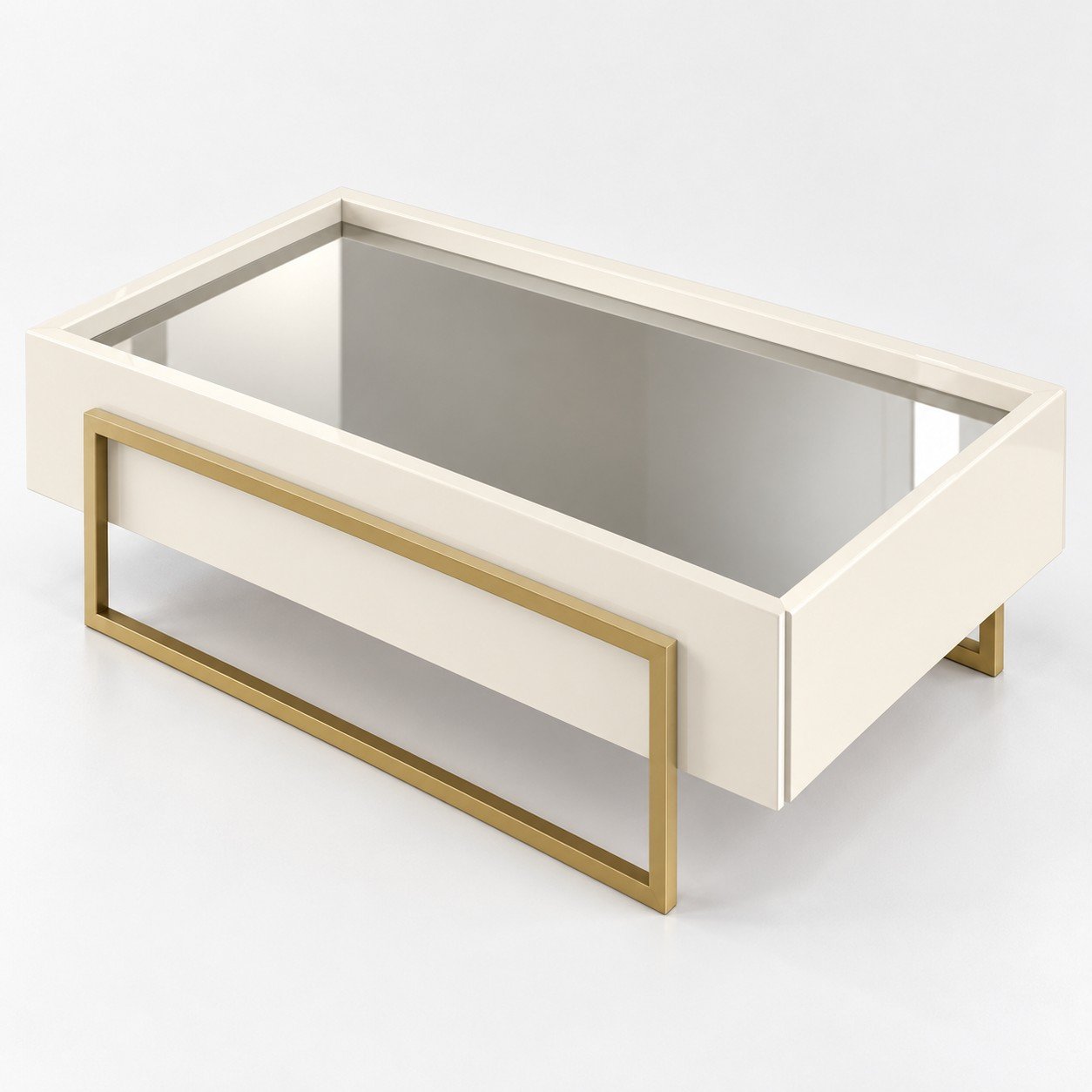 Mesa de Centro Pilar com Espelho Off White — DJ Móveis - Imagem 2