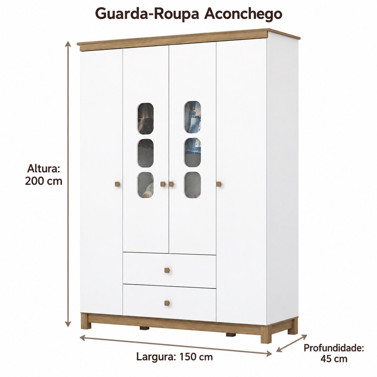 Guarda-Roupa Infantil Aconchego 4 Portas — Henn - Imagem 5