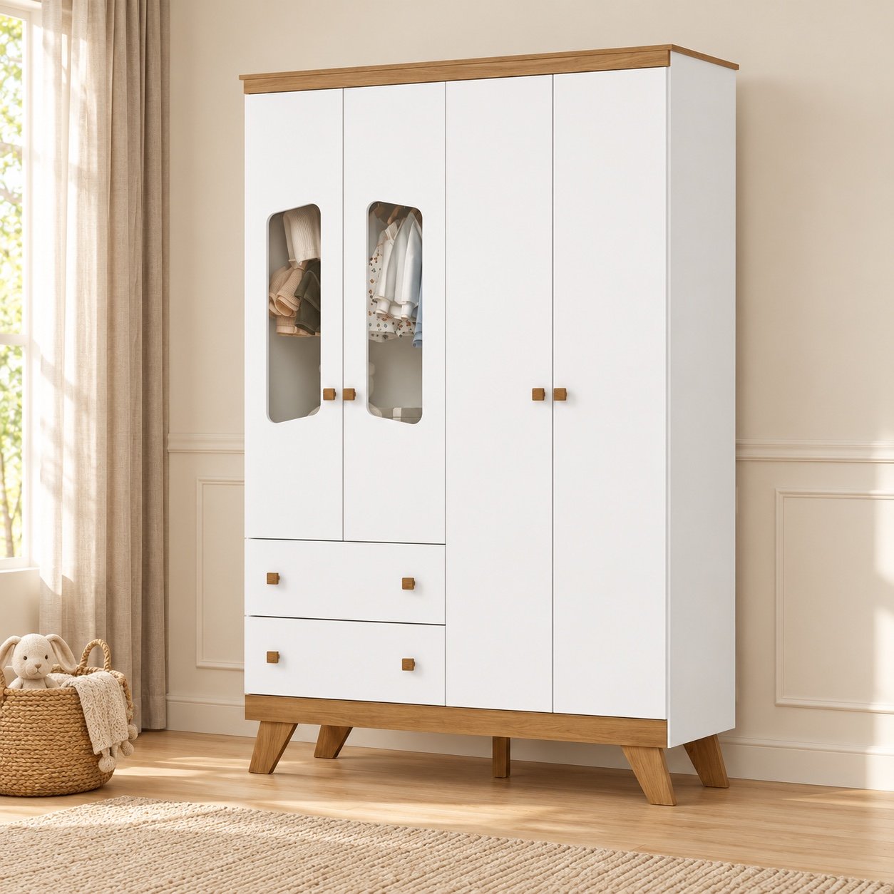 Guarda-Roupa Infantil Confete 4 Portas — Henn - Imagem 4